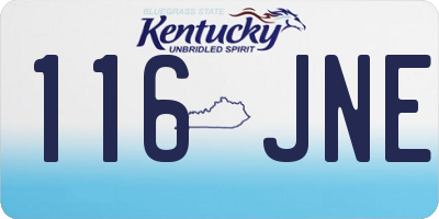 KY license plate 116JNE