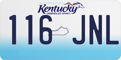 KY license plate 116JNL