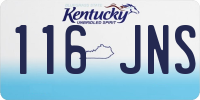 KY license plate 116JNS