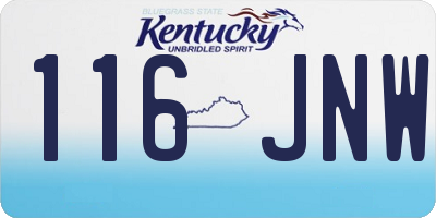 KY license plate 116JNW