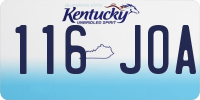 KY license plate 116JOA