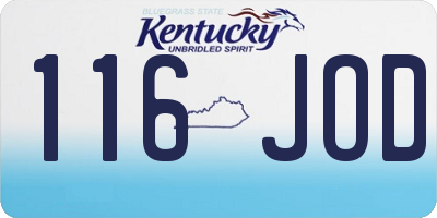 KY license plate 116JOD