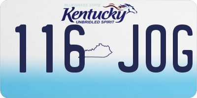 KY license plate 116JOG