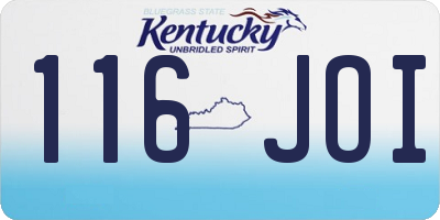 KY license plate 116JOI