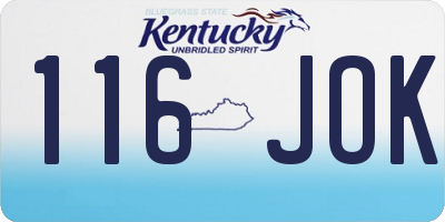 KY license plate 116JOK