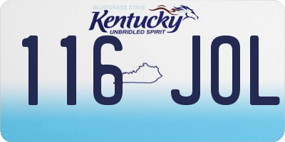 KY license plate 116JOL