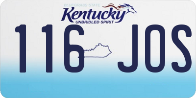 KY license plate 116JOS