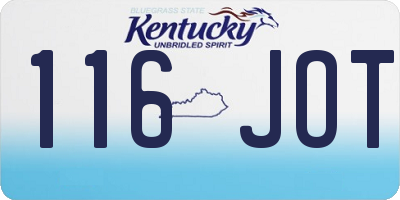 KY license plate 116JOT