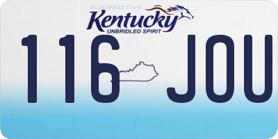 KY license plate 116JOU