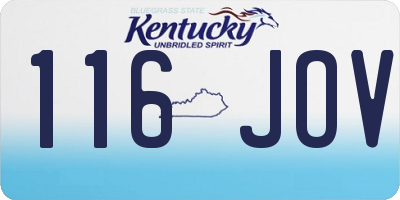KY license plate 116JOV