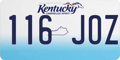 KY license plate 116JOZ