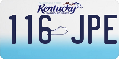 KY license plate 116JPE