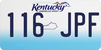 KY license plate 116JPF