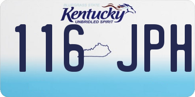 KY license plate 116JPH