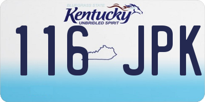 KY license plate 116JPK
