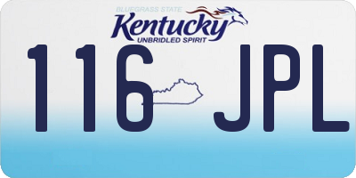 KY license plate 116JPL