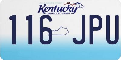KY license plate 116JPU