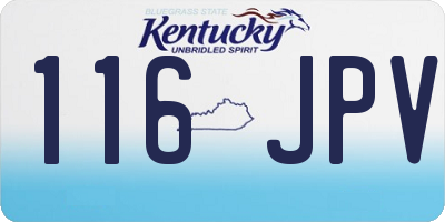 KY license plate 116JPV