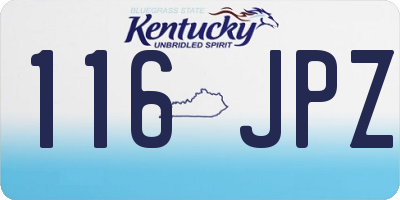 KY license plate 116JPZ