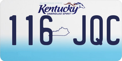 KY license plate 116JQC