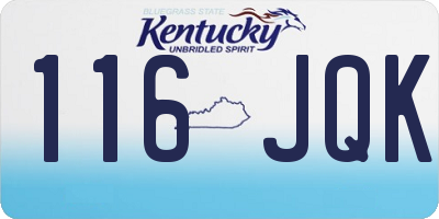 KY license plate 116JQK