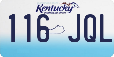 KY license plate 116JQL