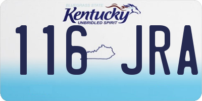 KY license plate 116JRA