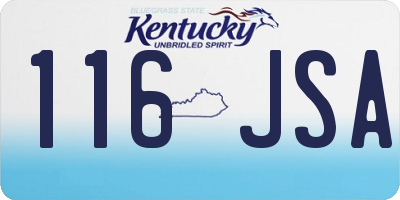 KY license plate 116JSA