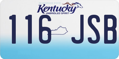 KY license plate 116JSB