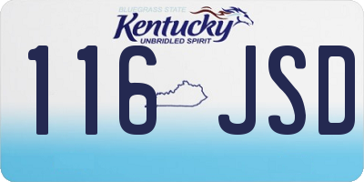 KY license plate 116JSD