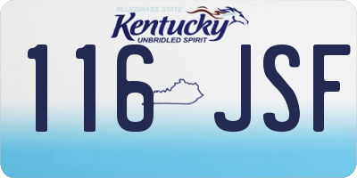 KY license plate 116JSF