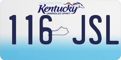 KY license plate 116JSL