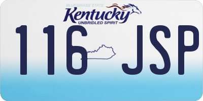 KY license plate 116JSP