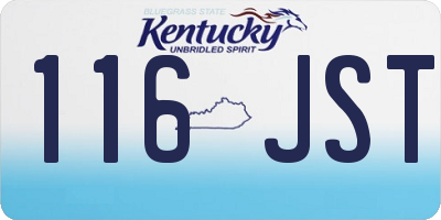 KY license plate 116JST