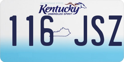 KY license plate 116JSZ