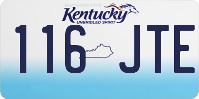 KY license plate 116JTE