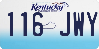 KY license plate 116JWY