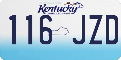 KY license plate 116JZD