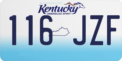KY license plate 116JZF