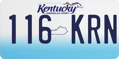 KY license plate 116KRN