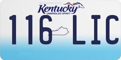 KY license plate 116LIC