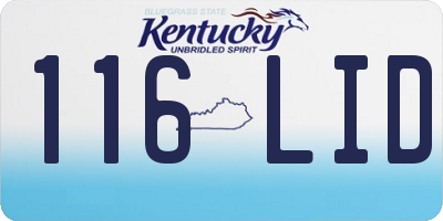 KY license plate 116LID