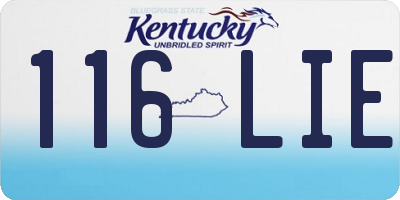 KY license plate 116LIE