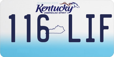 KY license plate 116LIF