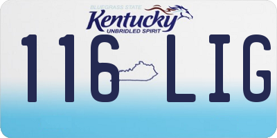KY license plate 116LIG