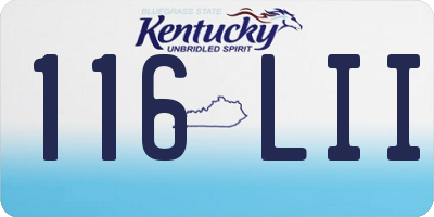 KY license plate 116LII