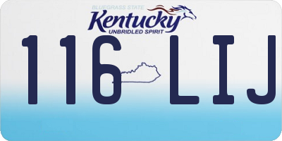 KY license plate 116LIJ
