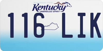 KY license plate 116LIK