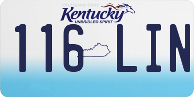 KY license plate 116LIN