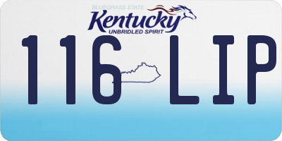 KY license plate 116LIP